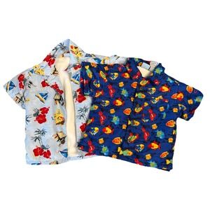 OP Sport‎ Baby Swim Shirt Lot 2 Hawaiian Terry Lined Rash guard 12–18M AOP